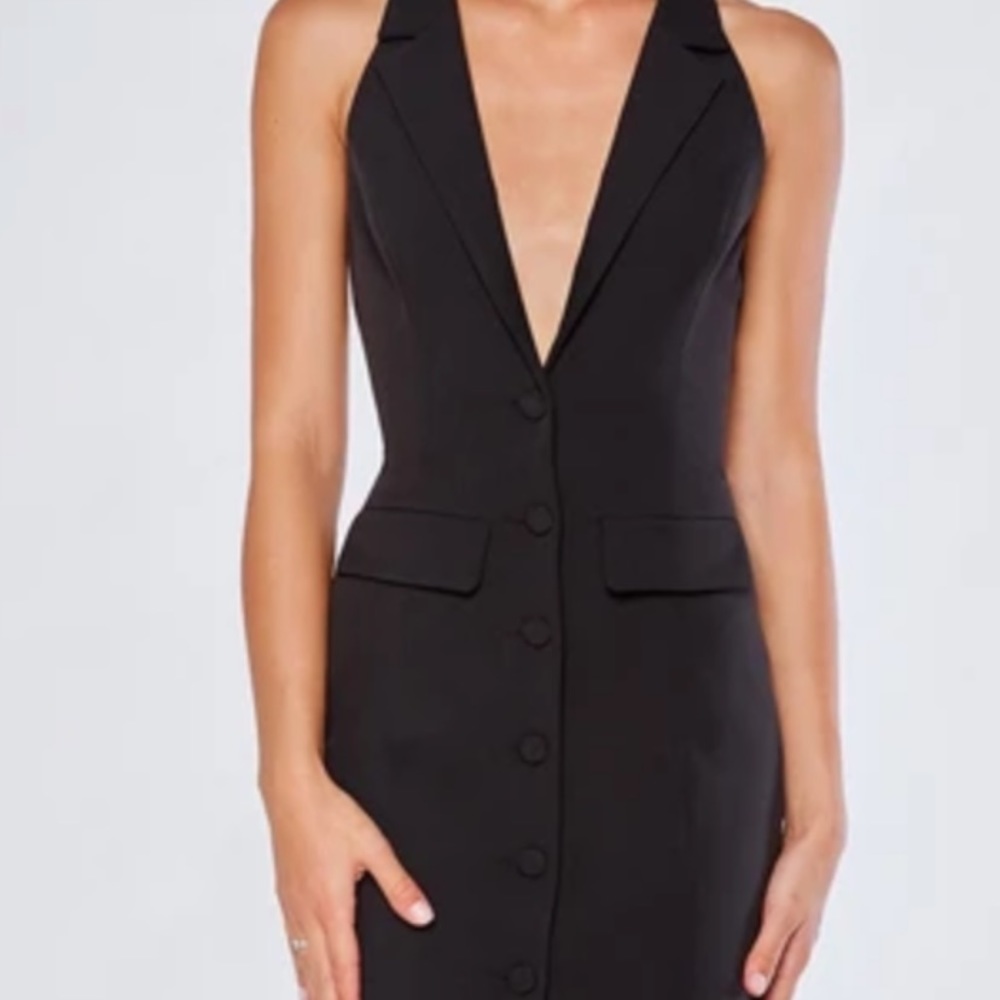 Meshki collared halter dress